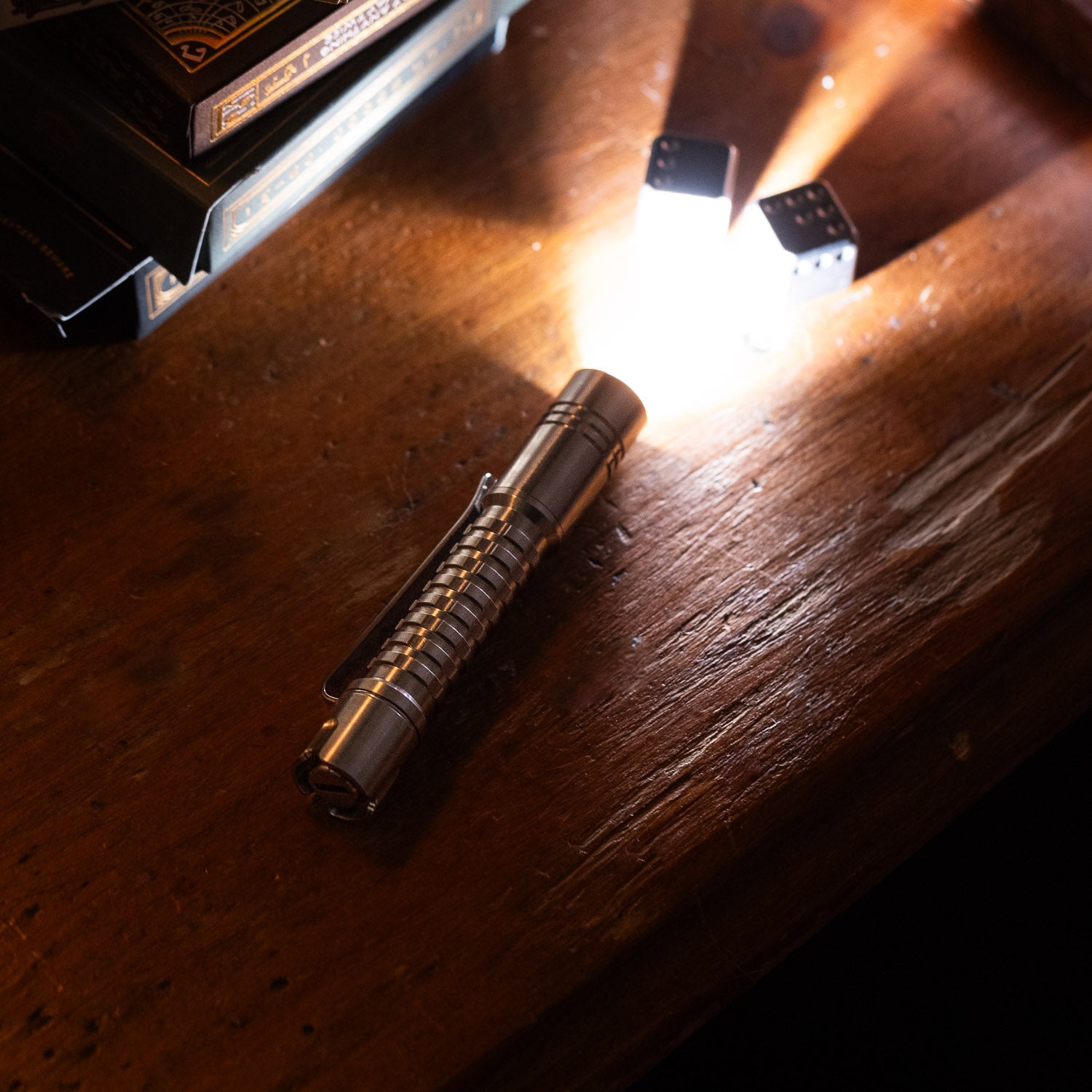 ReyLight Pineapple Mini Flashlight - Raw Titanium - Gladfellow