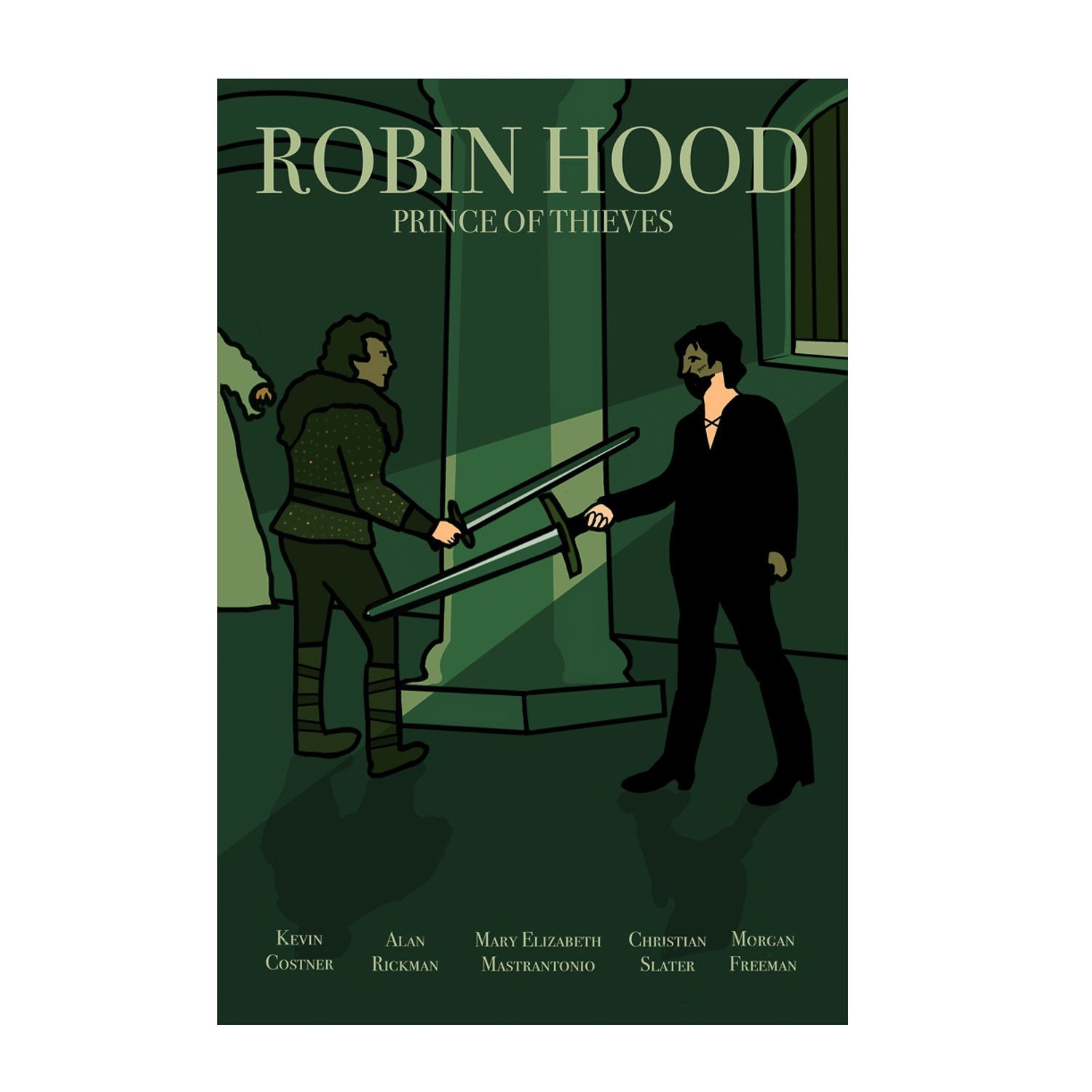 Robin Hood: Prince of Thieves - Retro Movie Poster - Gladfellow