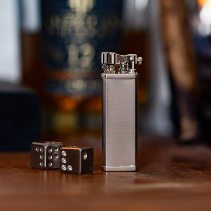 Tsubota Pearl Bolbo Petrol Lighter - Silver - Gladfellow